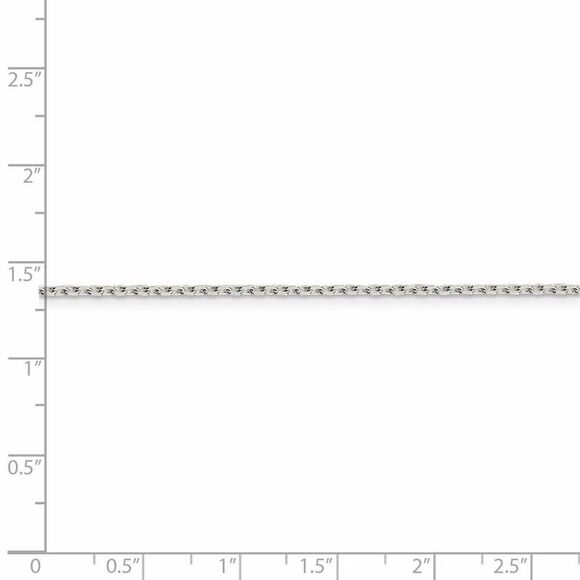1.5mm Sterling Silver Solid Beveled Oval Cable Chain Necklace, 18 Inch - Picture 5 of 8